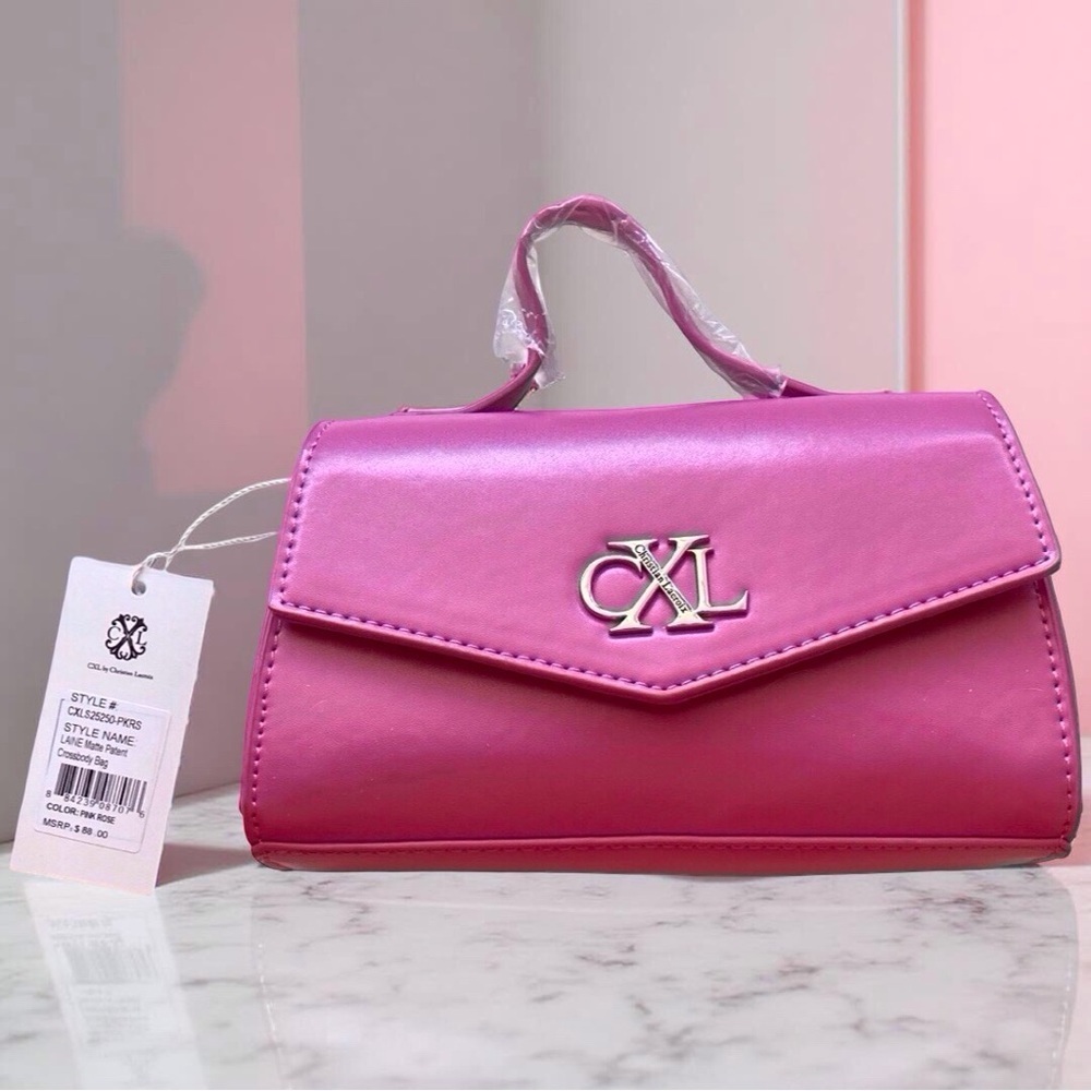 CXL by Christian Lacroix Laine Matte Patent Crossbody Pink NWT SummerStyle